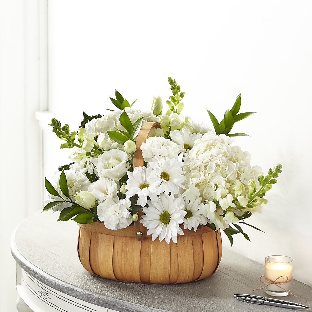 Pure Ivory Basket – The Flower House, Eunice LA