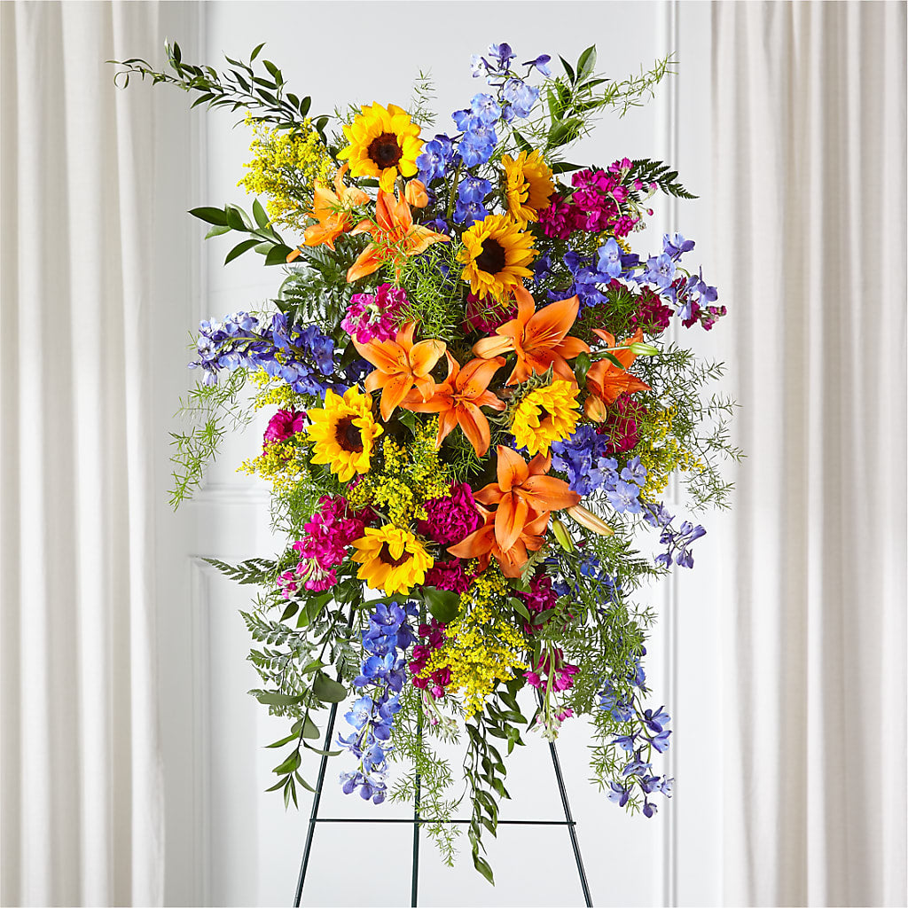 Sunlit Memories Standing Spray (Standard) – The Flower House, Eunice LA
