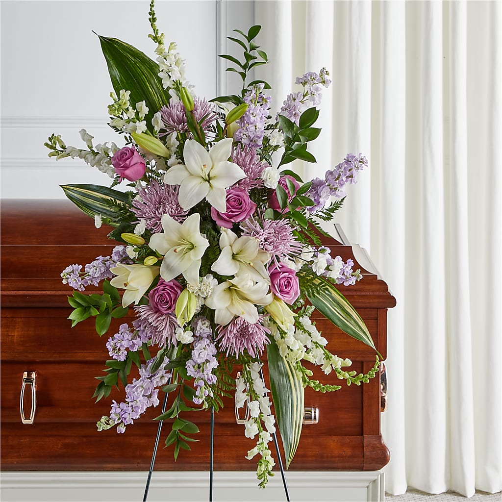 Grateful Hearts Standing Spray – The Flower House, Eunice LA