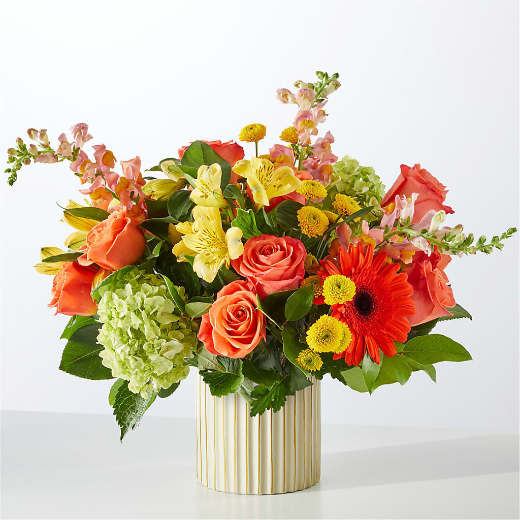 Autumn Sunshine Bouquet with Ivory Vase – The Flower House, Eunice LA