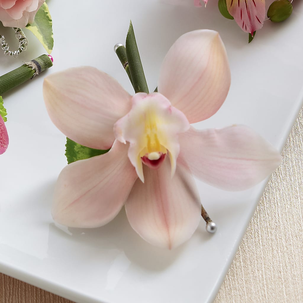 Pink Cymbidium Boutonniere – The Flower House, Eunice LA