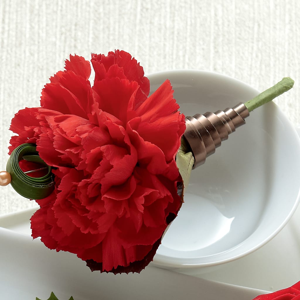 Red Carnation Boutonniere – The Flower House, Eunice LA