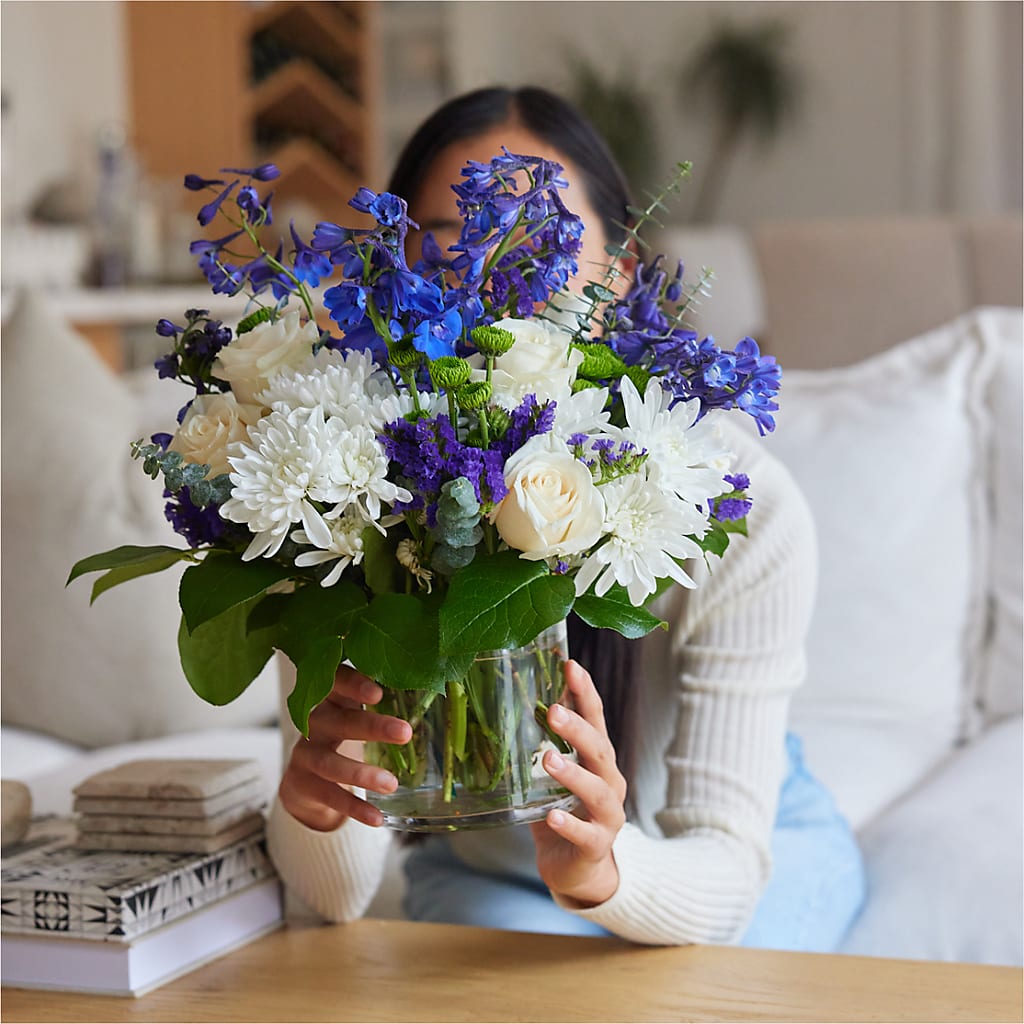 Cerulean Waves Bouquet –  The Flower House, Eunice LA