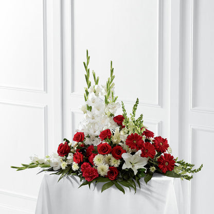 Crimson & White Arrangement –  The Flower House, Eunice LA