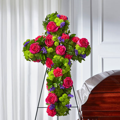 Tribute Rose Floral Cross –  The Flower House, Eunice LA