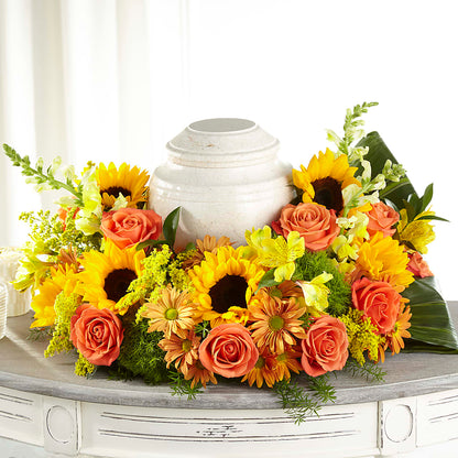 Faithful Sunflower Cremation Adornment –  The Flower House, Eunice LA