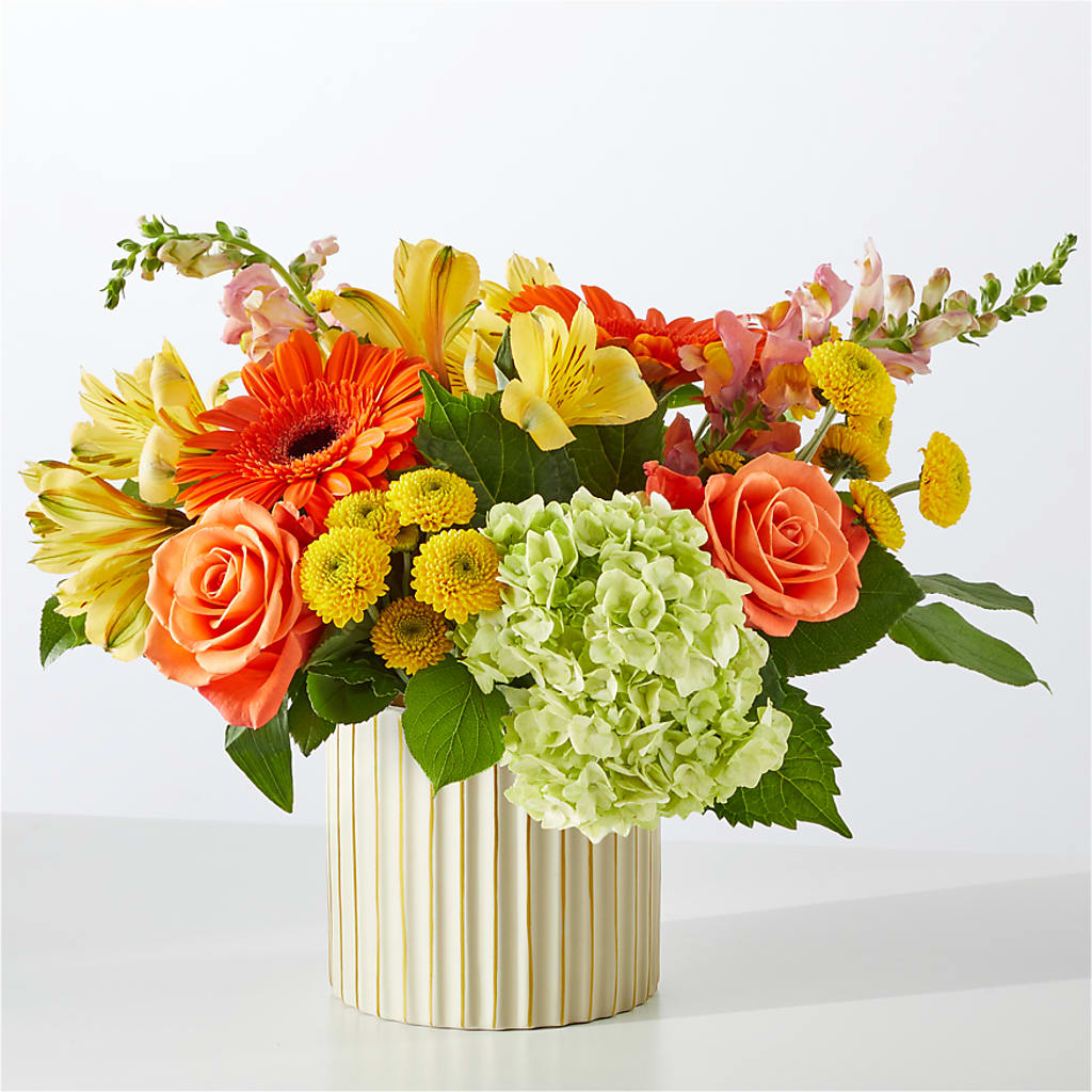Autumn Sunshine Bouquet with Ivory Vase –  The Flower House, Eunice LA