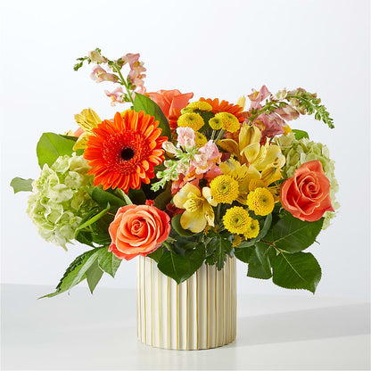 Autumn Sunshine Bouquet with Ivory Vase –  The Flower House, Eunice LA