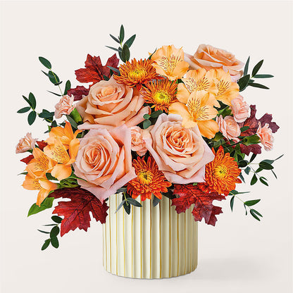 Spiced Latte Bouquet with Ivory Vase –  The Flower House, Eunice LA