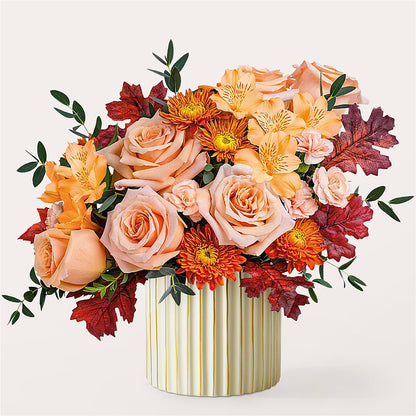 Spiced Latte Bouquet with Ivory Vase –  The Flower House, Eunice LA