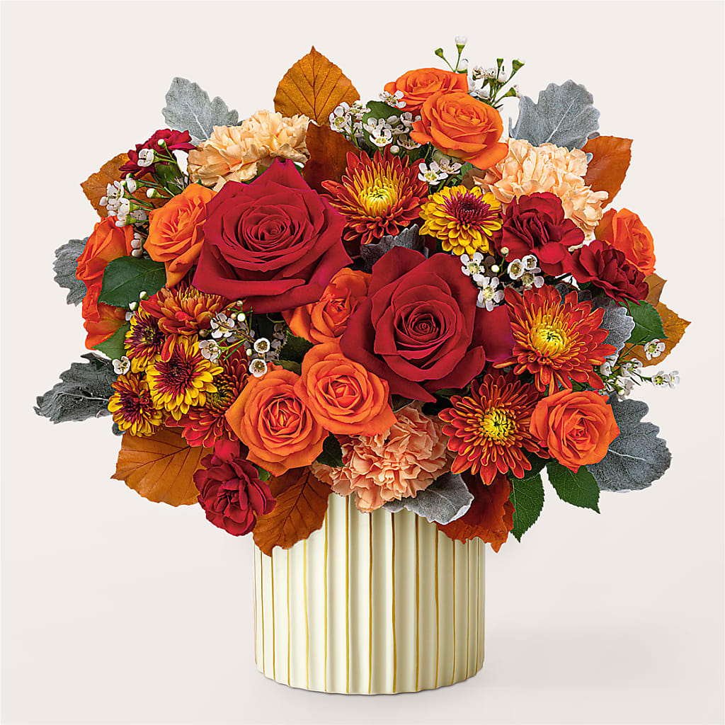Merlot Bouquet with Ivory Vase –  The Flower House, Eunice LA