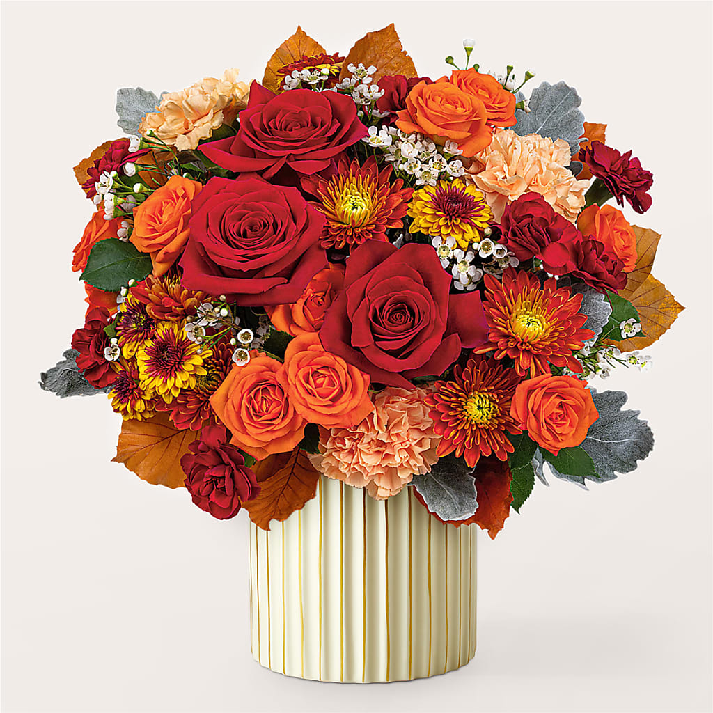 Merlot Bouquet with Ivory Vase –  The Flower House, Eunice LA