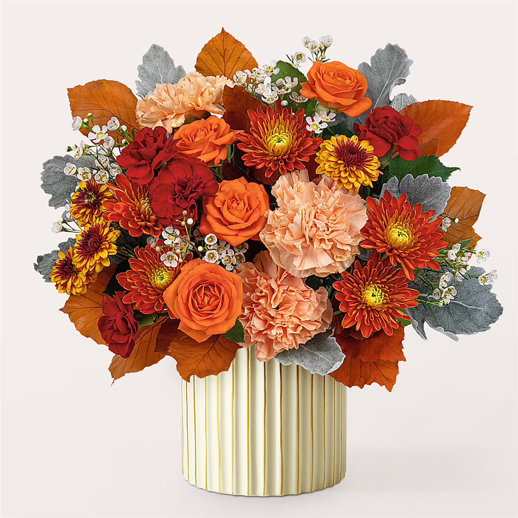 Merlot Bouquet with Ivory Vase –  The Flower House, Eunice LA