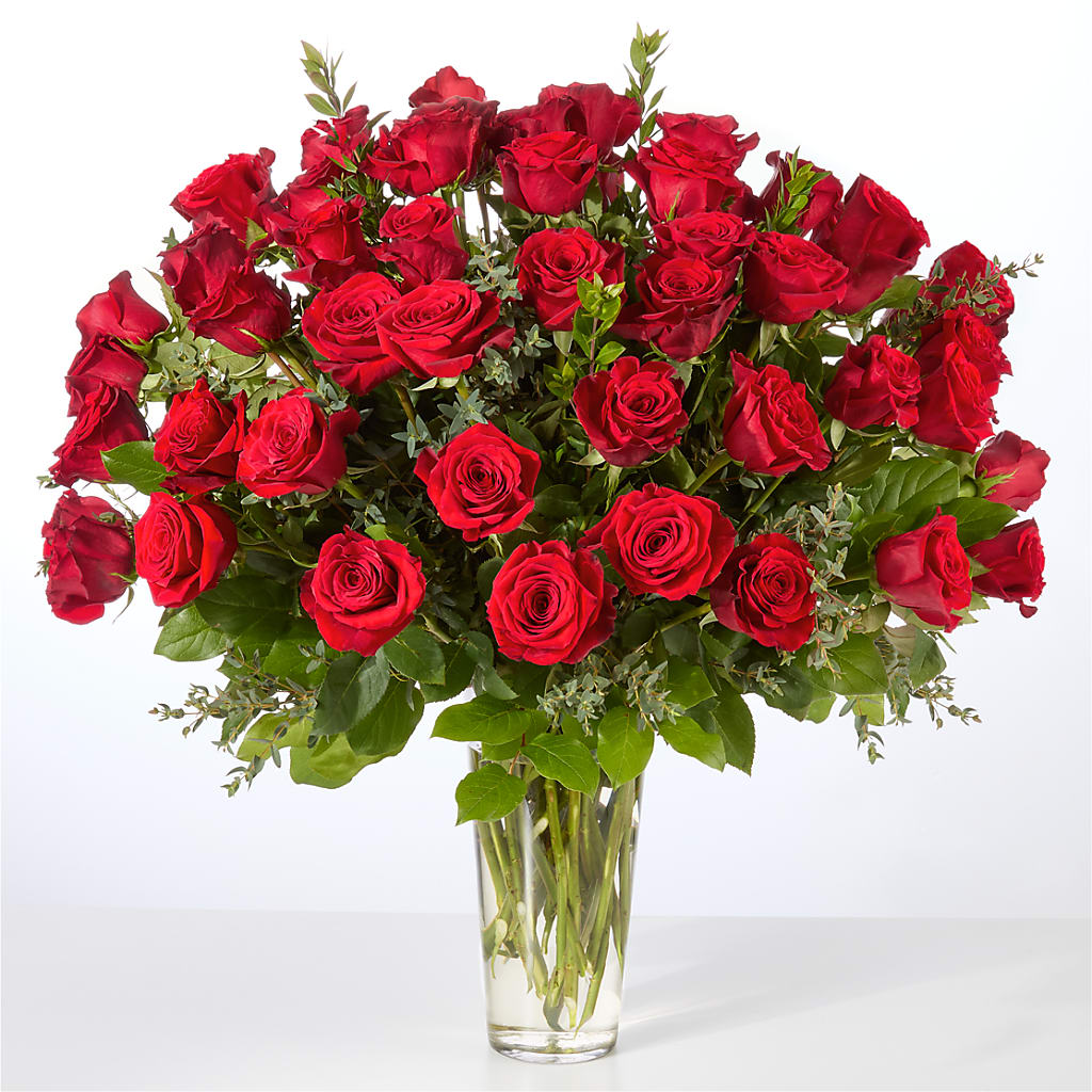 Forever Yours Fifty Stem Red Rose Bouquet –  The Flower House, Eunice LA