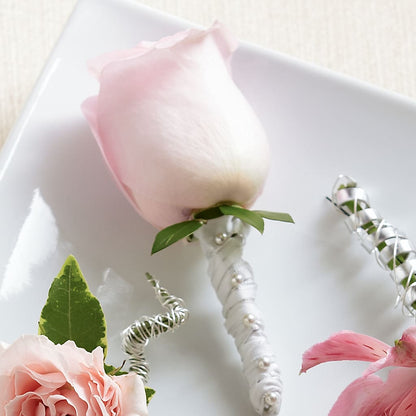 Pink Rose Boutonniere –  The Flower House, Eunice LA