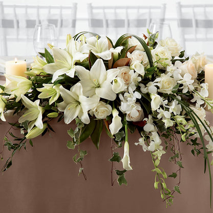 White Linen Arrangement –  The Flower House, Eunice LA