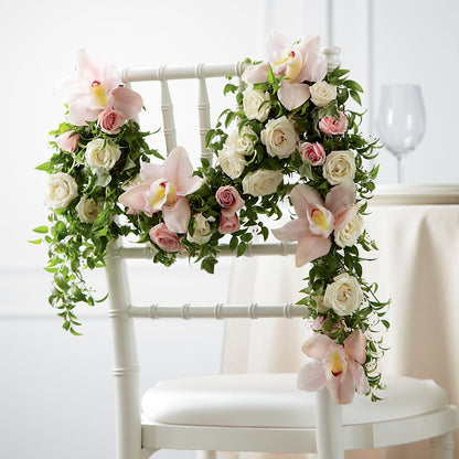 Orchid Rose Chair Décor –  The Flower House, Eunice LA