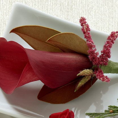 Red Calla Boutonniere –  The Flower House, Eunice LA