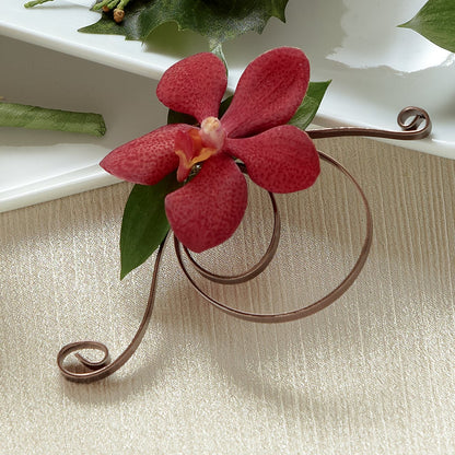 Red Mokara Boutonniere –  The Flower House, Eunice LA